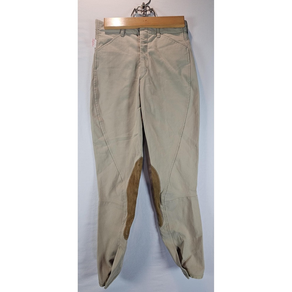 Women's Size 12 Tan Tailored Sportsman Knee Patch Horseback Riding Breeches